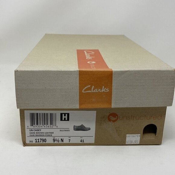 Clarks Un Casey Dark Brown Leather comfort loafer shoes NARROW - Picture 9 of 9